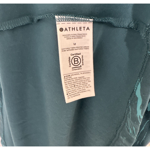 Athleta Santorini Thera High Neck Blue Modal Sleeveless Dress Women’s Size M - Picture 9 of 10
